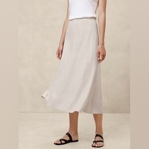 NWT Banana Republic Linen Blend Midi Slip Skirt XS